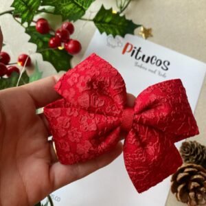 Moño Elena Rojo Brocado