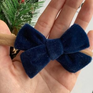 Moño Flavia Terciopelo Azul