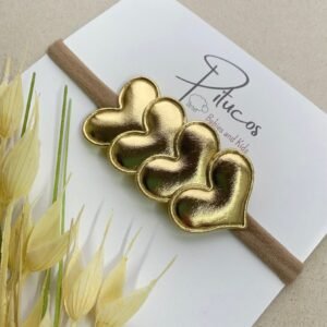 Balaca 4 Corazones Dorados