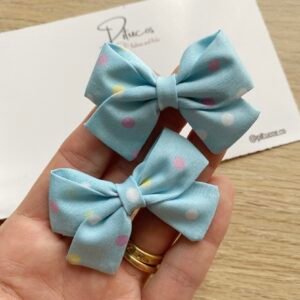 Mini Pinza Paula Celeste con lunares  (Unidad)