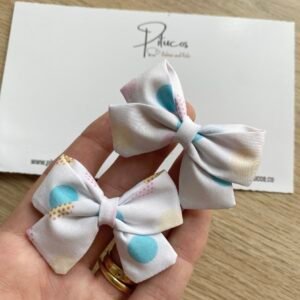 Mini Pinza Paula Blanco con Lunares Pastel (Unidad)