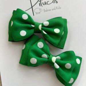 Antonella Mediana Verde con lunares blancos (Unidad)