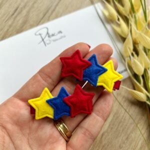 Pinza Mediana Estrellas Tricolor (Unidad)