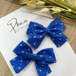 Paula Mediano Azul Rey Flores Blancas (Unidad)