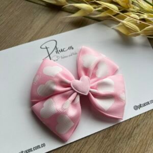 Pinza Mediana Sofía Corazones Rosa