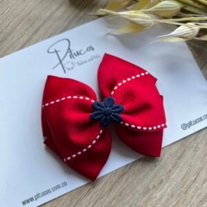 Begoña Rojo con Pespuntes Blancos