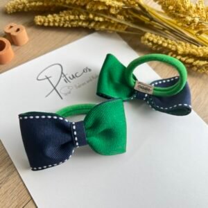 Cola Antonella Mediana Mitad Verde Pespuntes/ Azul (Unidad)