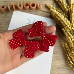 Mini Pinza Paula Rojo con puntos Blancos (Unidad)