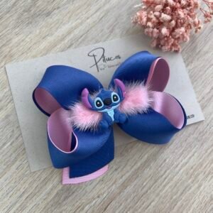 Pinza Grande Agustina Stitch Azul/Rosa Colección Ohana