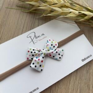 Balaca Paula pequeña Obsequio Blanco Puntos de Colores