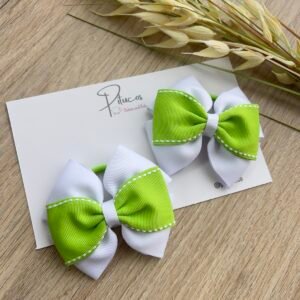 Begoña blanco/verde manzana pespuntes (Unidad)