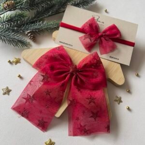 Kit mamá e hija Tull con estrellas Rojo