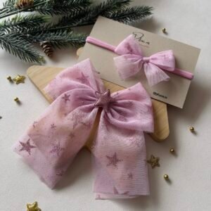 Kit mamá e hija Tull Rosa con estrellas