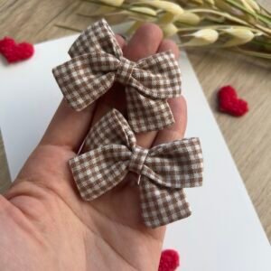 Mini pinza Paula cuadros beige (Unidad)