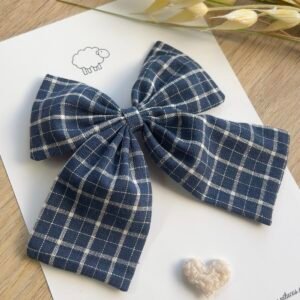 Pinza grande Bernadette cuadros azul oscuro/blanco