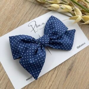 Pinza Grande Flavia azul con puntos blancos