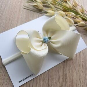 Balaca Agustina Maxi Marfil Flor azul